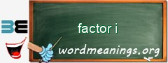 WordMeaning blackboard for factor i